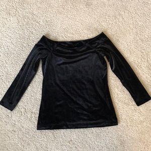 Off the Shoulder Velvet Top